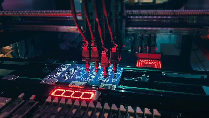 Machine pick-and-place assemblant une carte électronique
